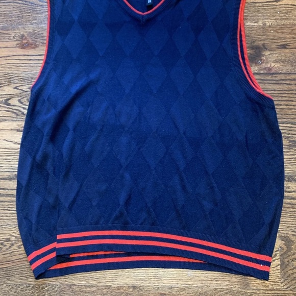 Empra Mens Diamond Blue Front Vest, Red Trim, Acrylic, Size 5X - Picture 3 of 8